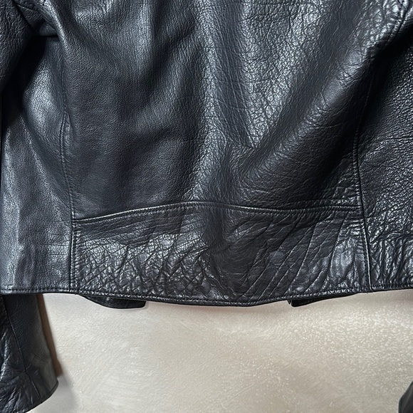 Allsaints Hadi Biker leather jacket sz 4 | black moto jacket EUC - Picture 14 of 16